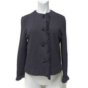 80s Castleberry black knitted fringed jacket